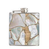 Mutter der Perlen- und Goldzellen abstrakt Flachmann (Vorderseite)