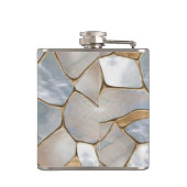 Mutter der Perlen- und Goldzellen abstrakt Flachmann (Rückseite)