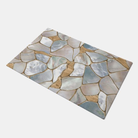 Mutter der Perlen- und Goldzellen abstrakt Fußmatte (Schrägansicht)