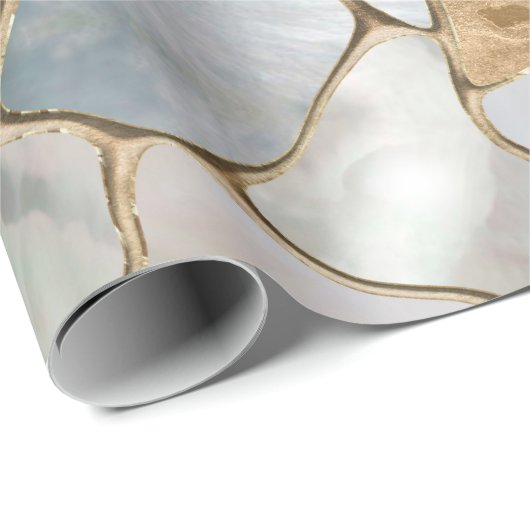 Mutter der Perlen- und Goldzellen abstrakt Geschenkpapier (Rolleneckpunkt)