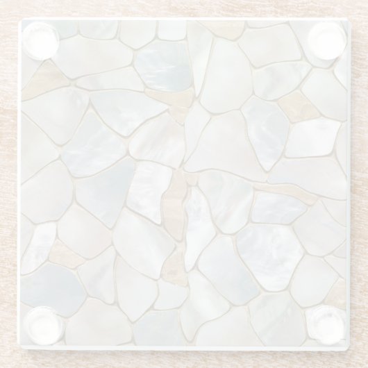 Mutter der Perlen- und Goldzellen abstrakt Glasuntersetzer (Rückseite)