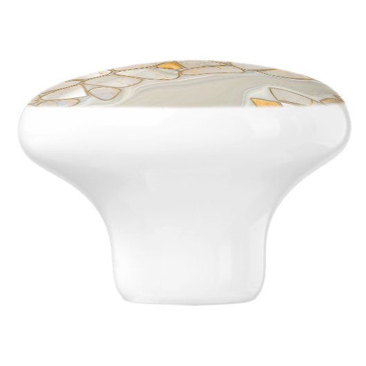 Mutter der Perlen- und Goldzellen Abstrakt Keramikknauf (Seitenansicht)