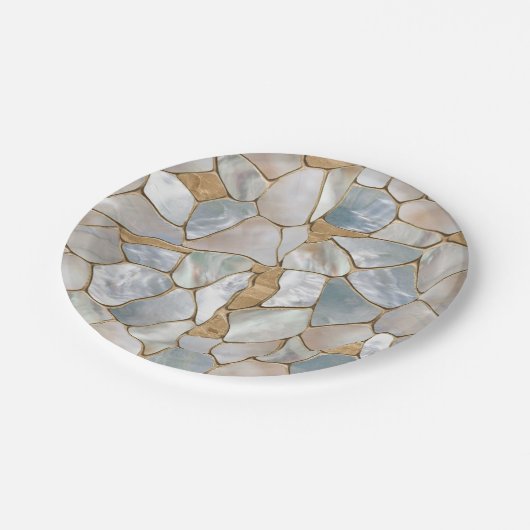 Mutter der Perlen- und Goldzellen abstrakt Pappteller (Schrägansicht)