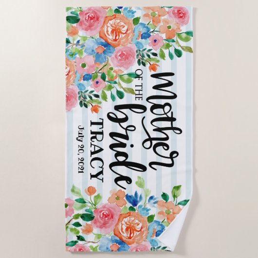 Mutter der Personalisierten Hochzeit Strandtuch (Vorderseite)