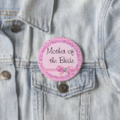 Mutter der Schaltfläche "Bride Pink and Black Dots Button (Beispiel)