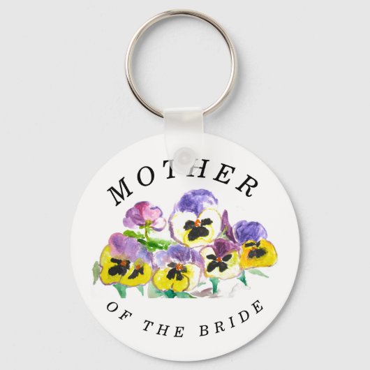 Mutter der Stiefmütterchen Blumenvintage Hochzeit Schlüsselanhänger (Vorderseite)