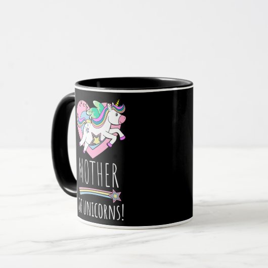 Mutter der Unicorns! Tasse (Vorderseite Links)