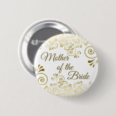 Mutter der Verzierten Goldphiligree Hochzeit Button (Vorne & Hinten)