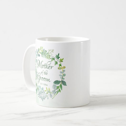 Mutter der Wasserfarbe des Grünkranzes Kaffeetasse (Vorderseite Links)