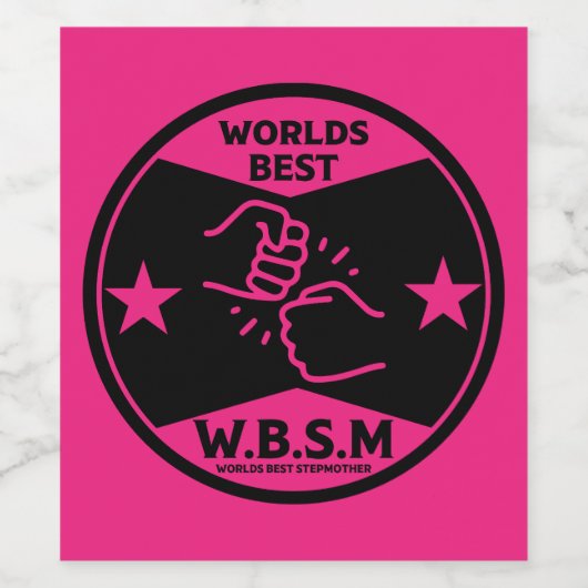 MUTTER DER WELT MIT BESTEN SCHRITTEN WEINETIKETT (Einzelnes Label)