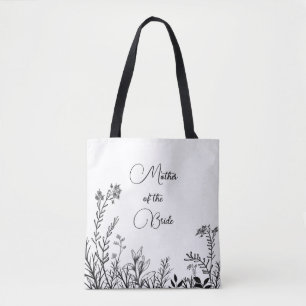 Mutter der Wildblumen Schwarz/Weiß Tasche