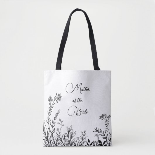Mutter der Wildblumen Schwarz/Weiß Tasche (Vorderseite)