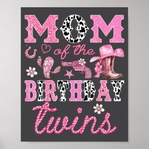 Mutter der Zwillinge zum Geburtstag Cowgirl Rodeo  Poster