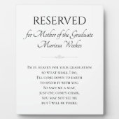 Mutter des Absolventen Rettete mir ein Sitzmemoria Fotoplatte (Vorderseite)