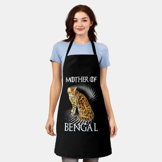 Mutter des Bengalischen katzen Shirts Schürze (Getragen)