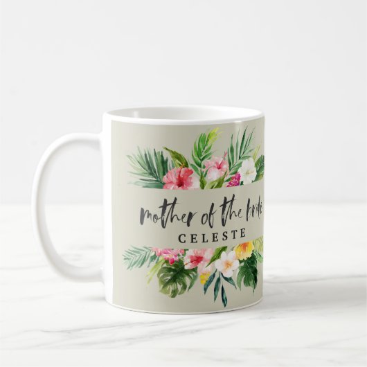 Mutter des Braut-Aquarells mit Blumen Kaffeetasse (Links)