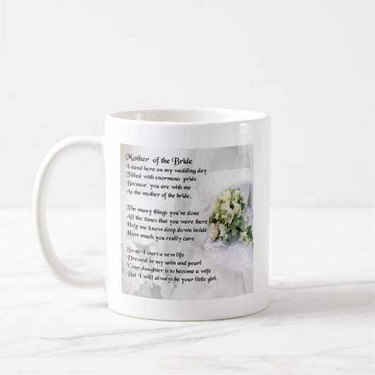 Mutter des Braut-Gedicht-   Kaffeetasse (Links)