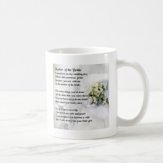 Mutter des Braut-Gedicht-   Kaffeetasse (Rechts)