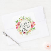 Mutter des Braut-Hochzeits-Aufkleber-Siegels Quadratischer Aufkleber (Umschlag)