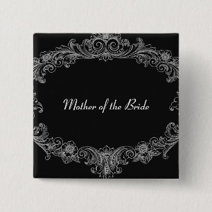 MUTTER des BRAUT Knopf-Schwarzen Vintages V04 Button