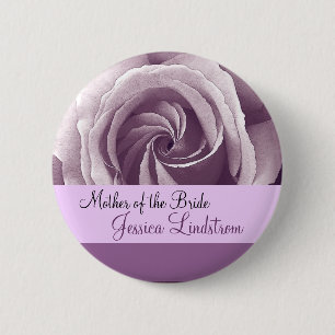 MUTTER DES BRAUT Knopfes mit LILA LILA Rose Button