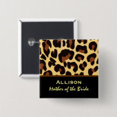 Mutter des Braut-Leopard-Druck-individuellen Button (Vorne & Hinten)