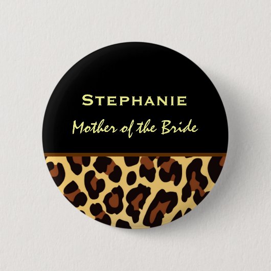 Mutter des Braut-Leopard-Druck-individuellen Button (Vorderseite)