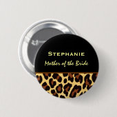 Mutter des Braut-Leopard-Druck-individuellen Button (Vorne & Hinten)