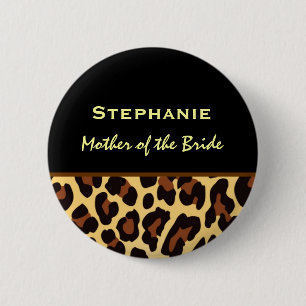 Mutter des Braut-Leopard-Druck-individuellen Button
