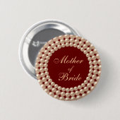 Mutter des Braut-Perle Jeweled Knopfes Button (Vorne & Hinten)