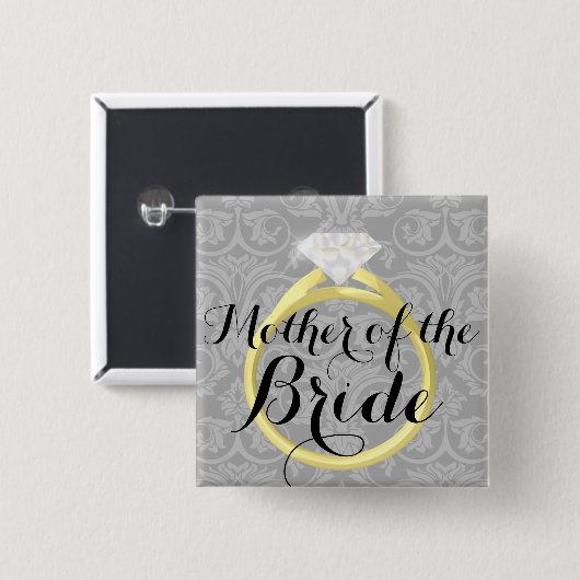 Mutter des Braut-Ring-Hochzeits-Party-Knopfes Button (Vorne & Hinten)