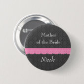 Mutter des Braut-Rosa-Spitze-grauen Damastes Y32 Button (Vorne & Hinten)