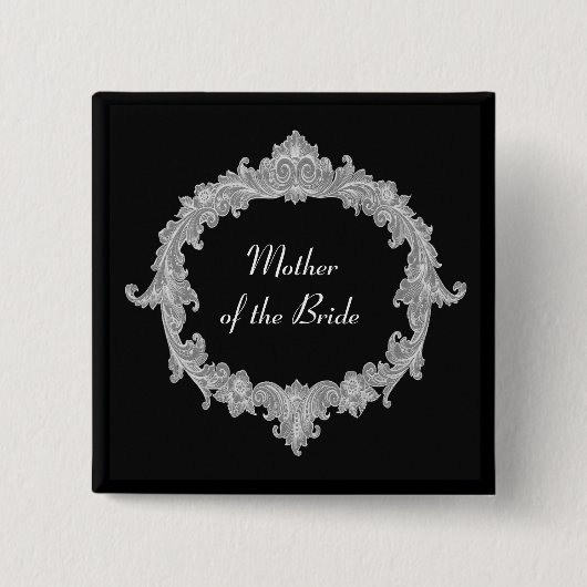 MUTTER des BRAUT Silber-Schwarzen Vintages V12 Button (Vorderseite)