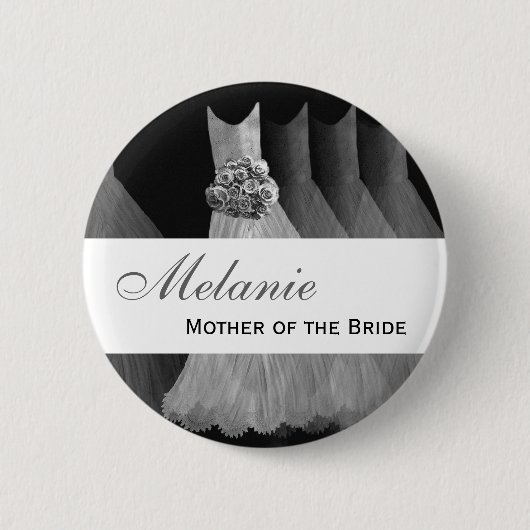 MUTTER des BRAUT Silbers bekleidet V1 Button (Vorderseite)
