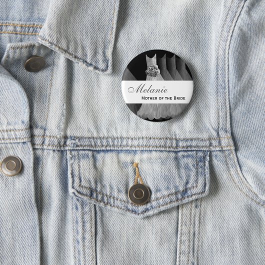 MUTTER des BRAUT Silbers bekleidet V1 Button (Beispiel)