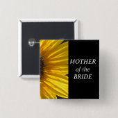 Mutter des Braut-Sonnenblume-Hochzeits-Knopfes Button (Vorne & Hinten)