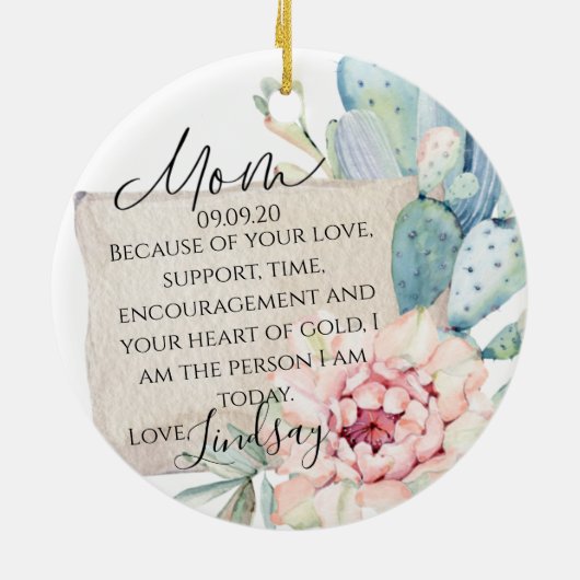 Mutter des Brautgeschenks Keramik Ornament (Hinten)