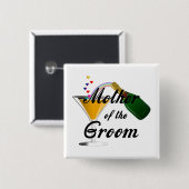 Mutter des Bräutigam-Champagne-Toasts Button (Vorne & Hinten)