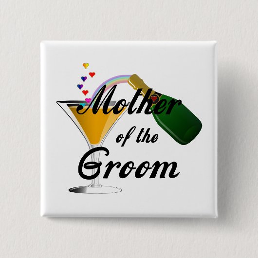 Mutter des Bräutigam-Champagne-Toasts Button (Vorderseite)