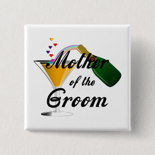 Mutter des Bräutigam-Champagne-Toasts Button
