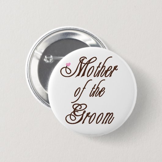 Mutter des Bräutigam-noblen Brauns Button (Vorne & Hinten)