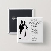 Mutter des Bräutigam-Wirbels-Gastgeschenk Button (Vorne & Hinten)