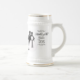 Mutter des Bräutigam-Wirbels-Gastgeschenk Hochzeit Bierglas