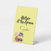 Mutter des Bräutigams - bearbeitbarer Text auf bla Sockelschild (Vorderseite)