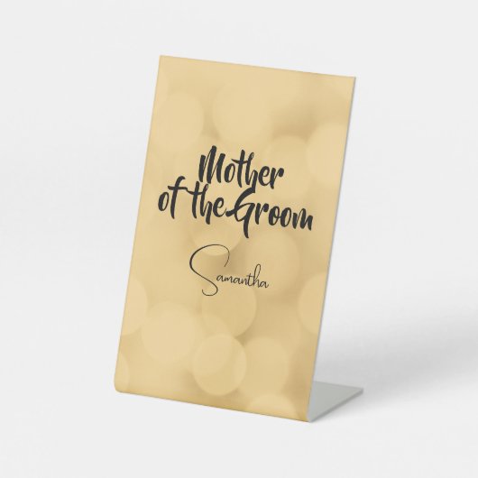 Mutter des Bräutigams - bearbeitbarer Text auf Gol Sockelschild (Vorderseite)