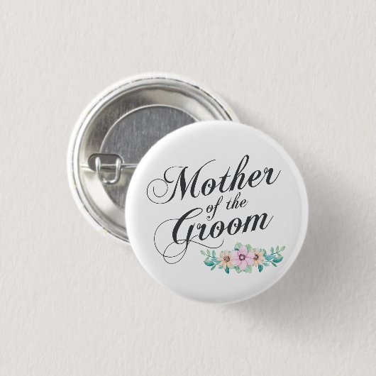 Mutter des Bräutigams, der | Button-Knopf Wedding Button (Vorne & Hinten)