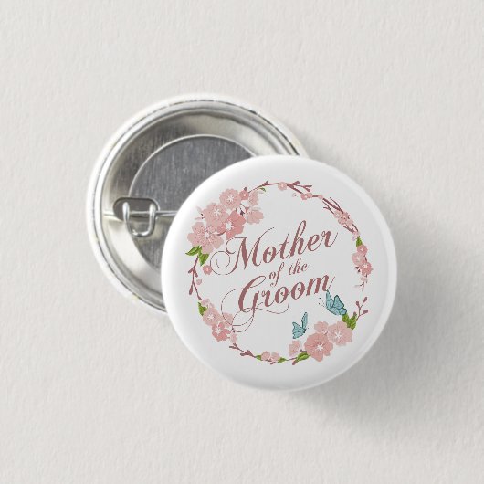Mutter des Bräutigams, der | Button-Knopf Wedding Button (Vorne & Hinten)