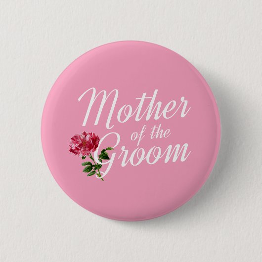 Mutter des Bräutigams Hochzeit Kalligrafie Pin But Button (Vorderseite)
