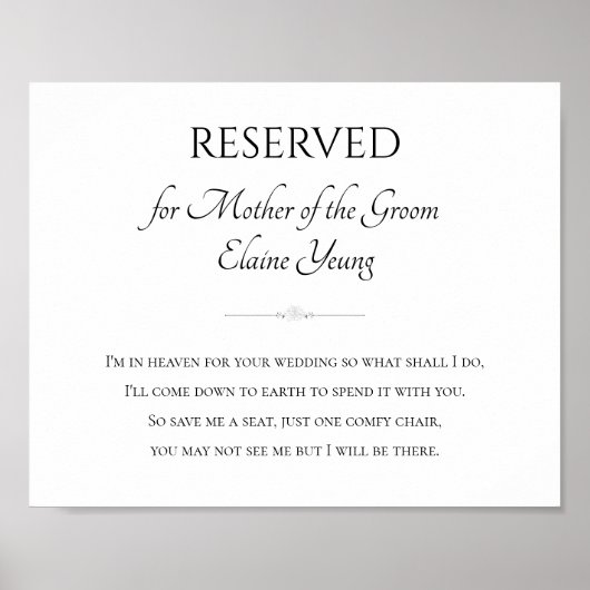 Mutter des Bräutigams, ich bin im Himmel für deine Poster (Vorne)