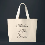 Mutter des Bräutigams Jumbo Stoffbeutel<br><div class="desc">Diese niedliche Vintage Tasche ist die beste Geschenkidee für die Hochzeitsmutter des Bräutigams. Diese Tasche ist perfekt für deine Mutter an deinem großen Tag. Es ist perfekt für sie,  alles Hochzeit an einem Ort behalten.</div>